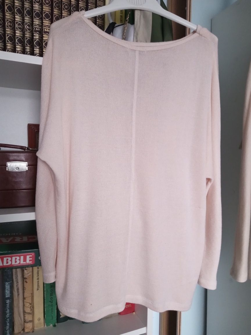 Ładna bluzka pudrowy róż z dzianiny M-XL