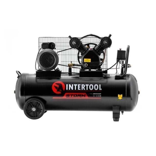 Компресор 100л 3 кВт 220 В 10 aт 500 л/хв 2 циліндри INTERTOOL PT-0014