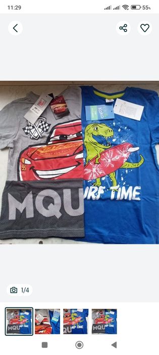 Две футболочки новые на 4-5 лет