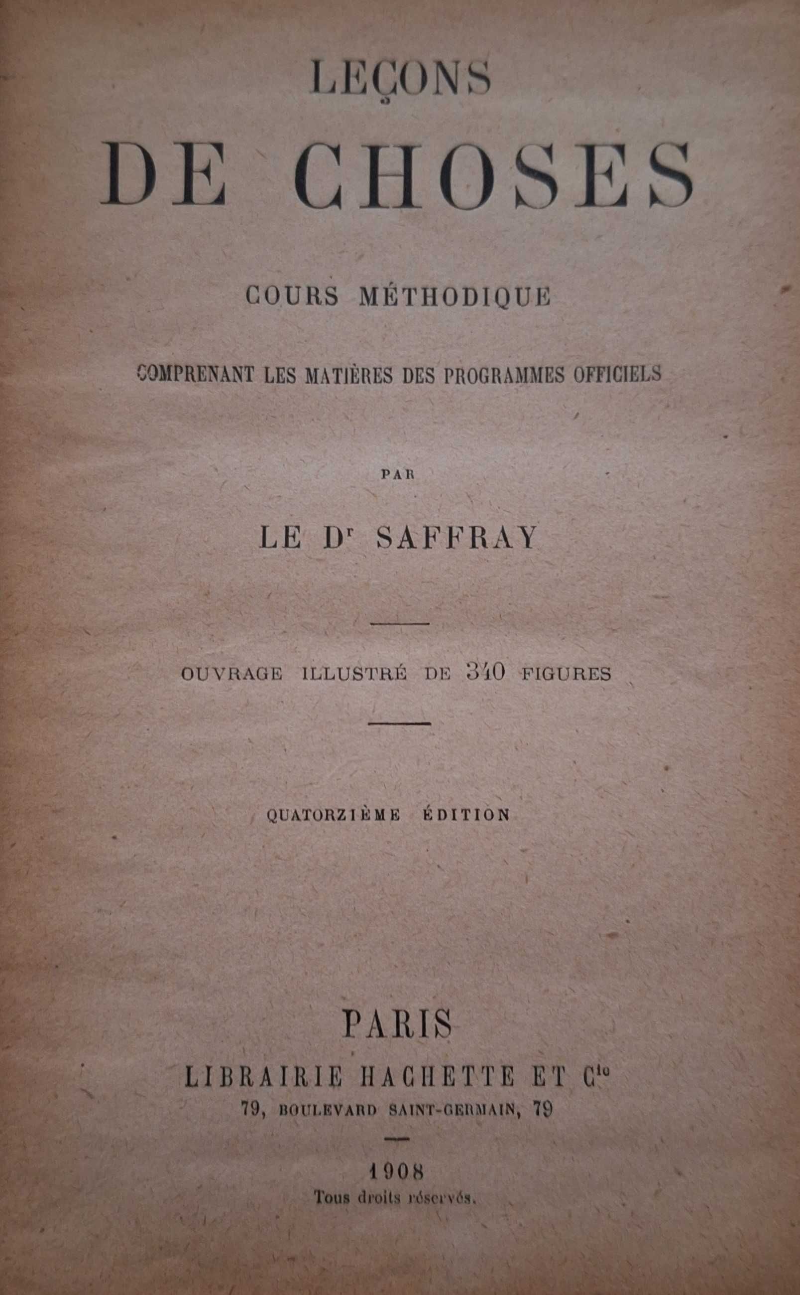 Leçons de Choses - Paris Edição de 1908