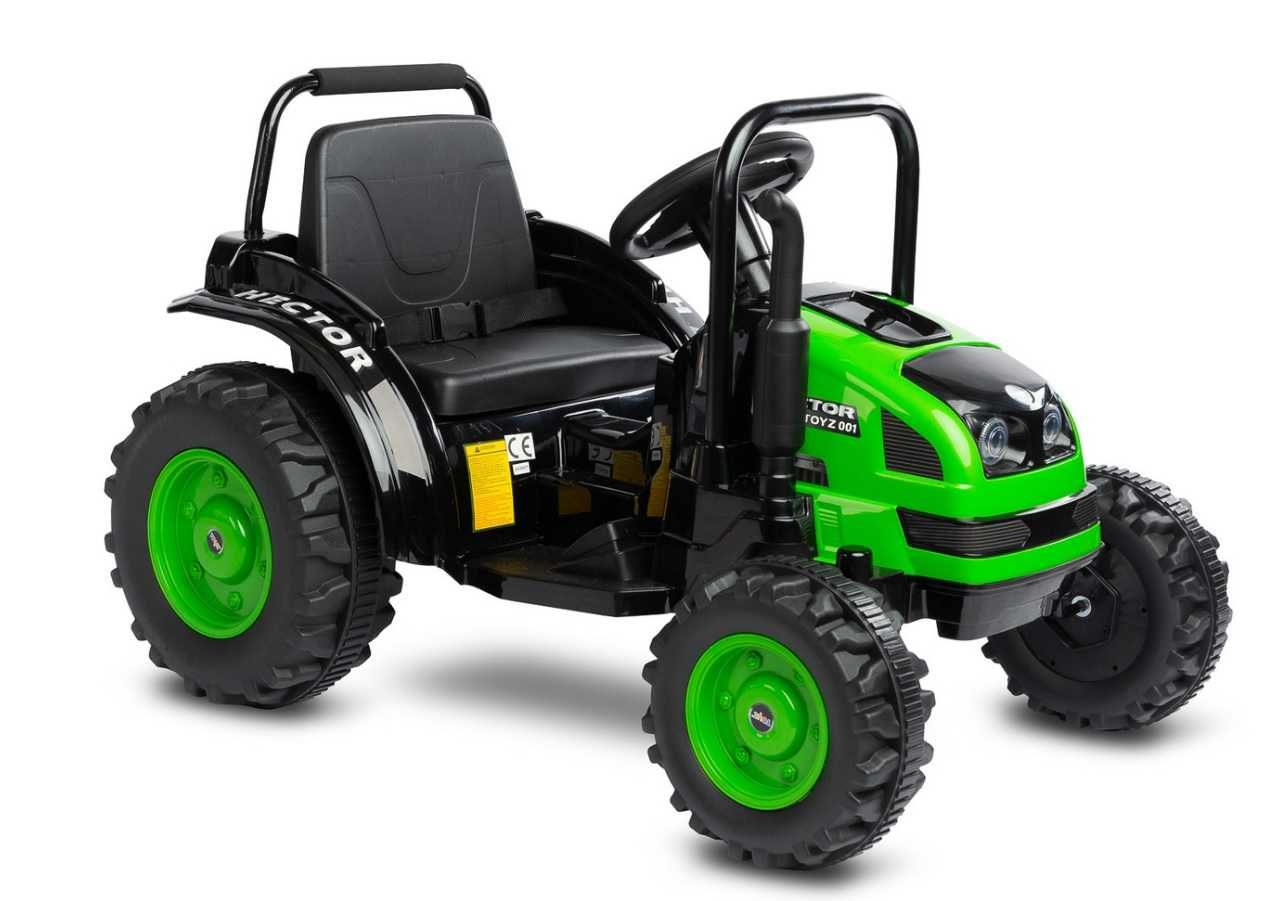 Pojazd na akumulator z pilotem TRAKTOR HECTOR green z przyczepką