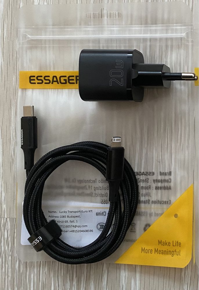 Швидка зарядка Essager 20w для Iphone/Android