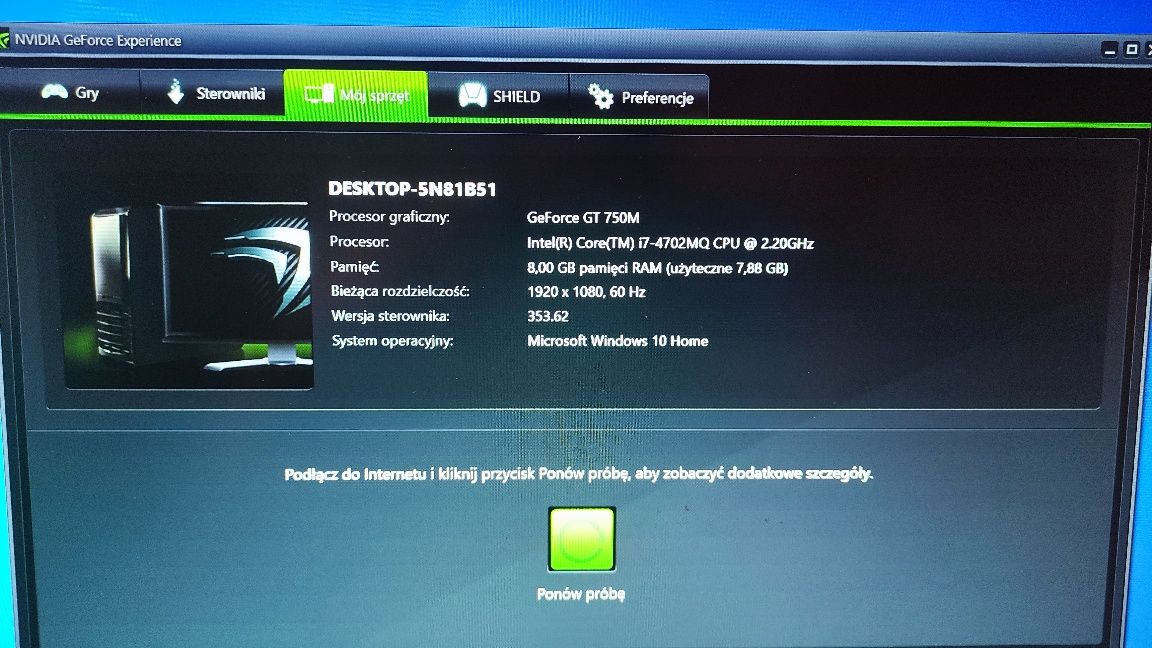 Laptop Acer aspire V3-772G