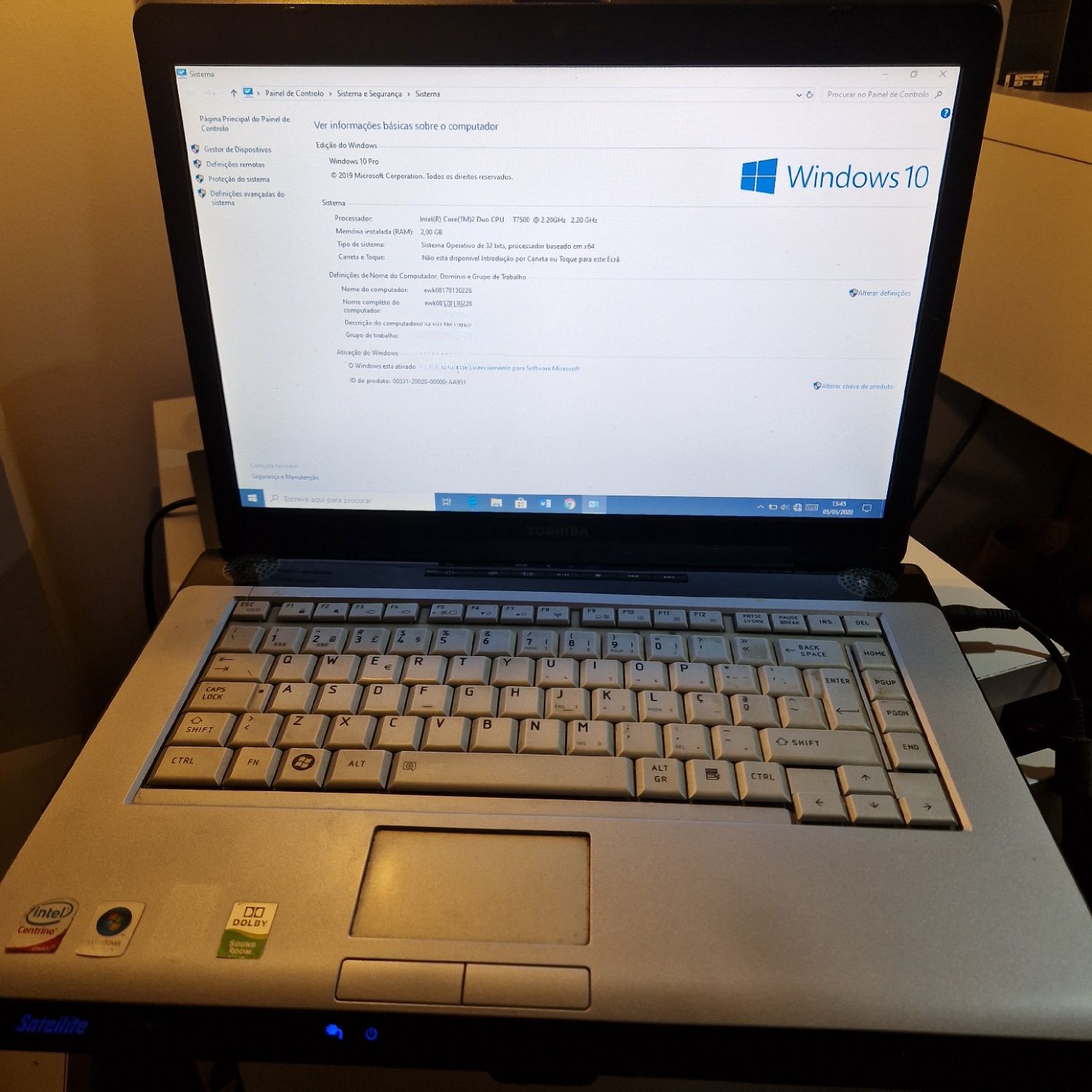 Portatil toshiba A200