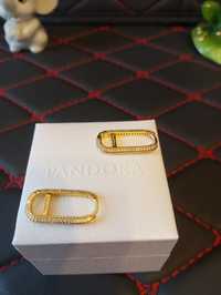 Kolczyki Pandora S925 ALE z cyrkoniami w kolorze cytrynowego złota