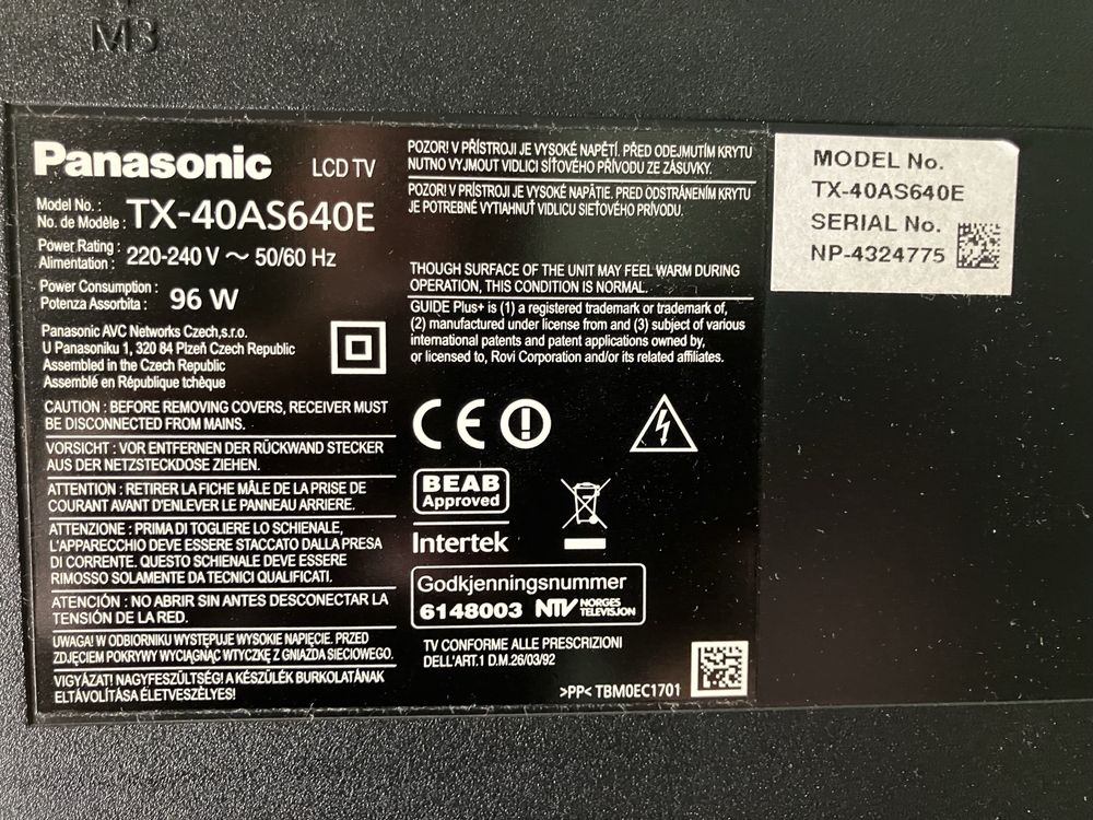 Panasonic 40” AS640 Full HD Smart TV