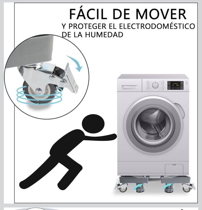 Base de máquina de lavar com 4 rodas giratórias