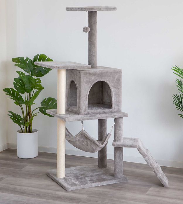 Drapak dla kota *Nowy* XXL wysoki słupek domek  136 cm 6 poziomów