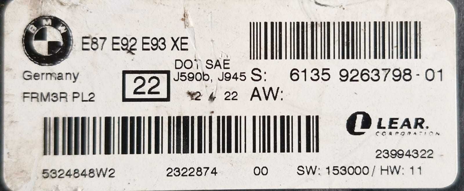 Moduł świateł BMW E87 E92 E93 FMR3R PL2