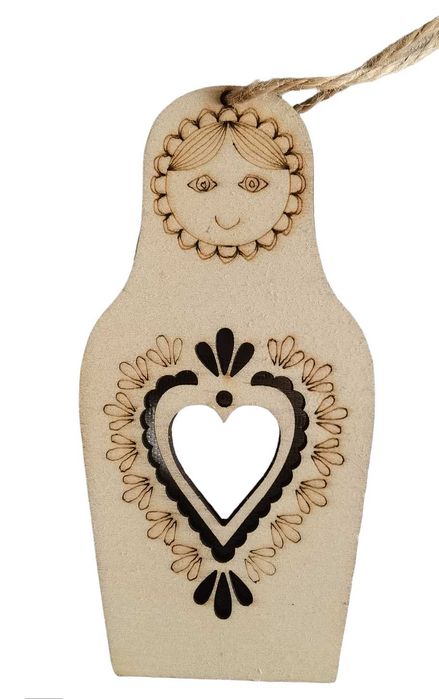Zestaw 3 Drewnianych Zawieszek Na Choinke Serce