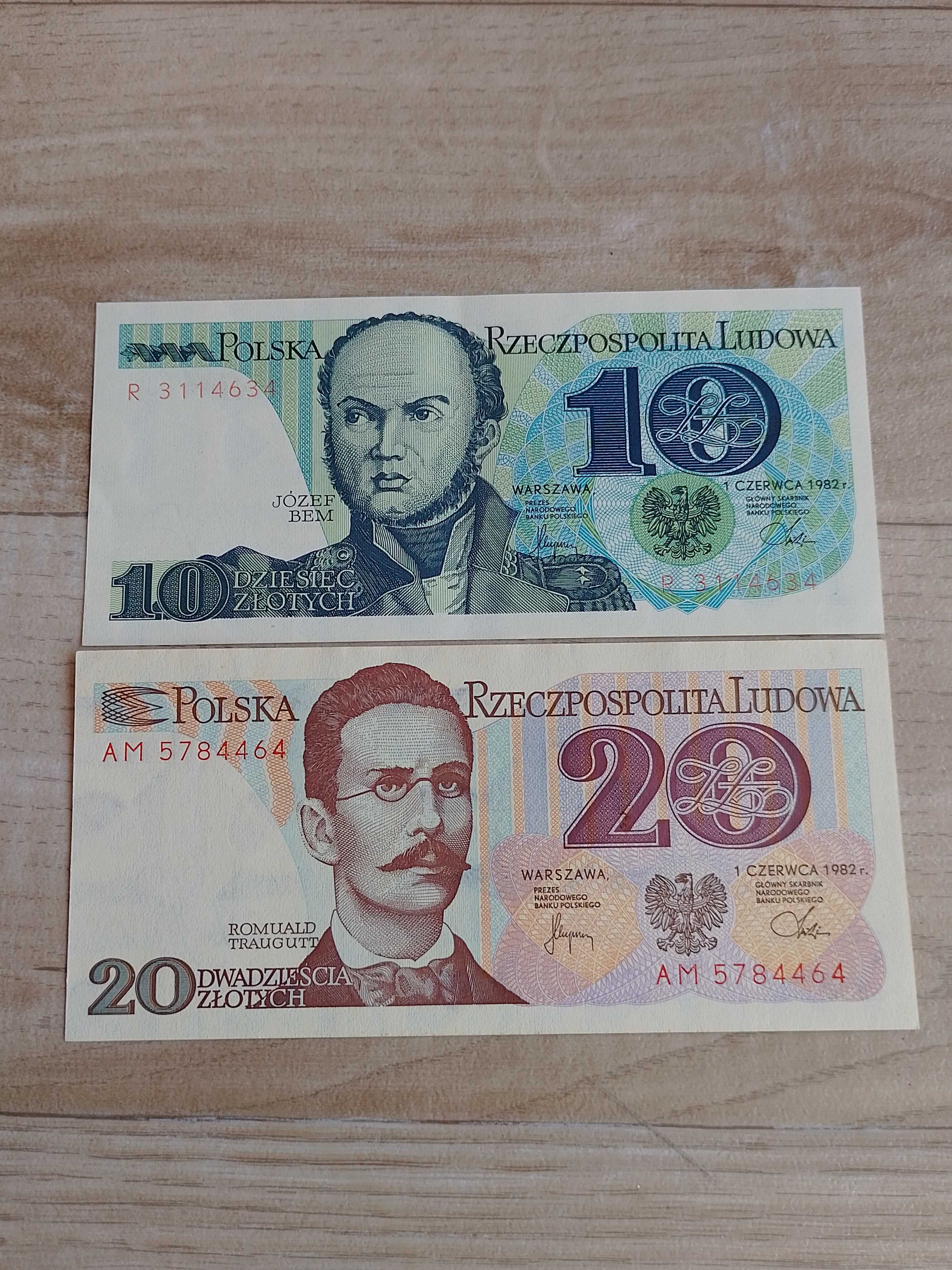 Zestaw banknotów PRL 10 zł - 100 zł UNC/UNC-. Piękne. Gratis.