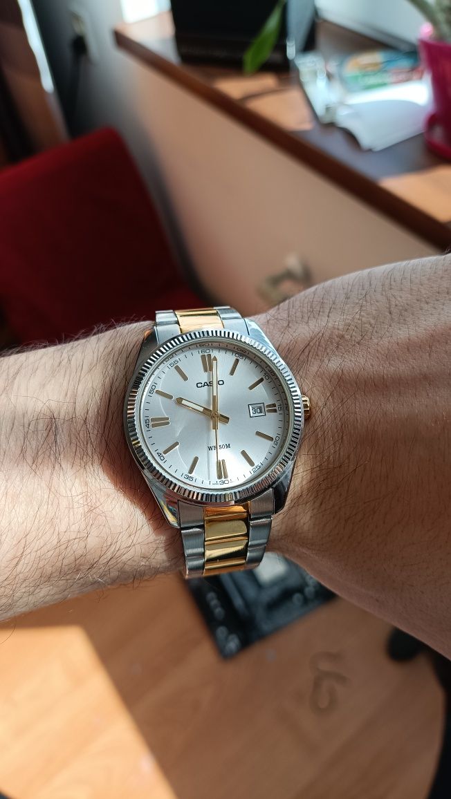 Zegarek casio mtp 1302PD PSG 7AVEF złoto biały