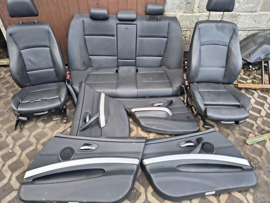 Wnętrze BMW E90 M-pakiet Czarna skóra Fotele Kanapa Boczki Wysyłka