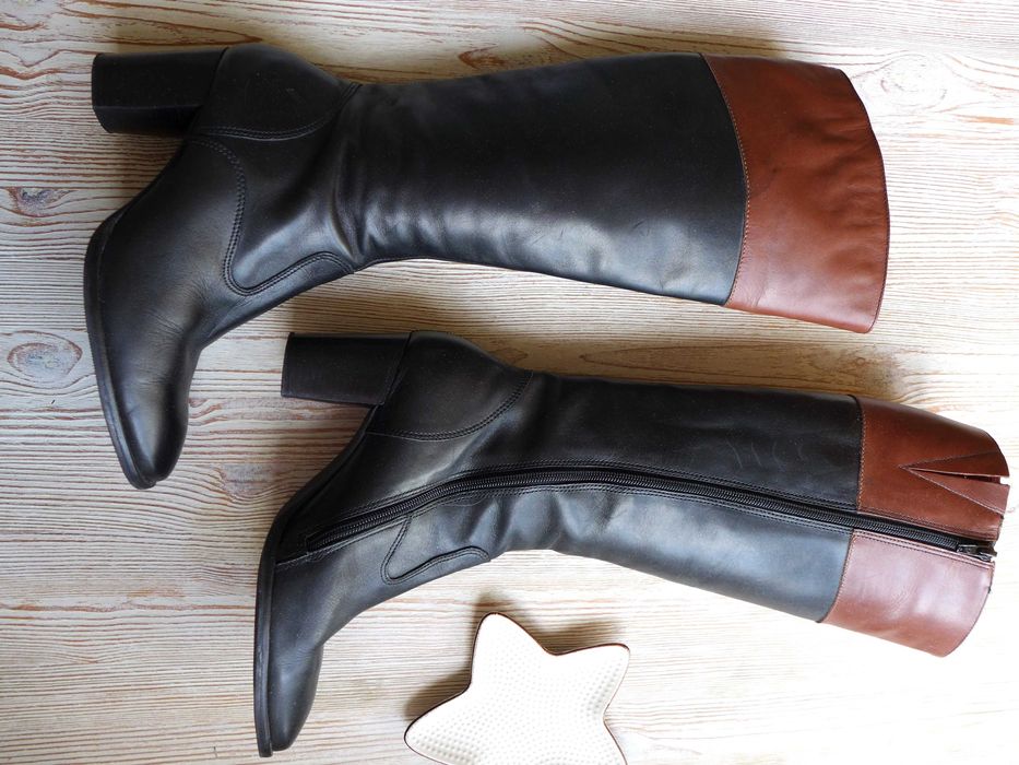 Francuski Szyk Daniel Hetcher eleganckie paryskie kozaki 39 skórzane