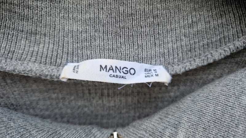 MANGO casual sweter sweterek szary golf kołnierz basic modny 36/S 38/M