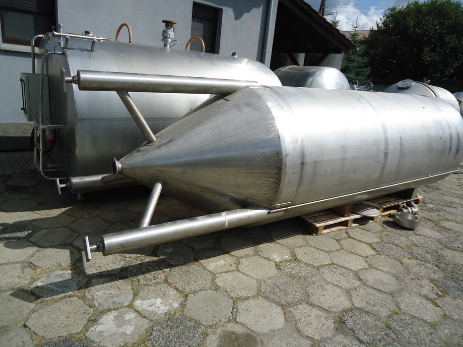 Zbiornik silos  nierdzewny 6000L z mieszadłem dno stożek ścianka 2,7mm