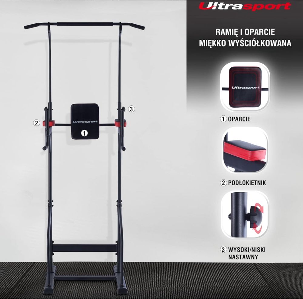 Ultrasport stacja podciągowa 4w1 stacja fitness do 150kg