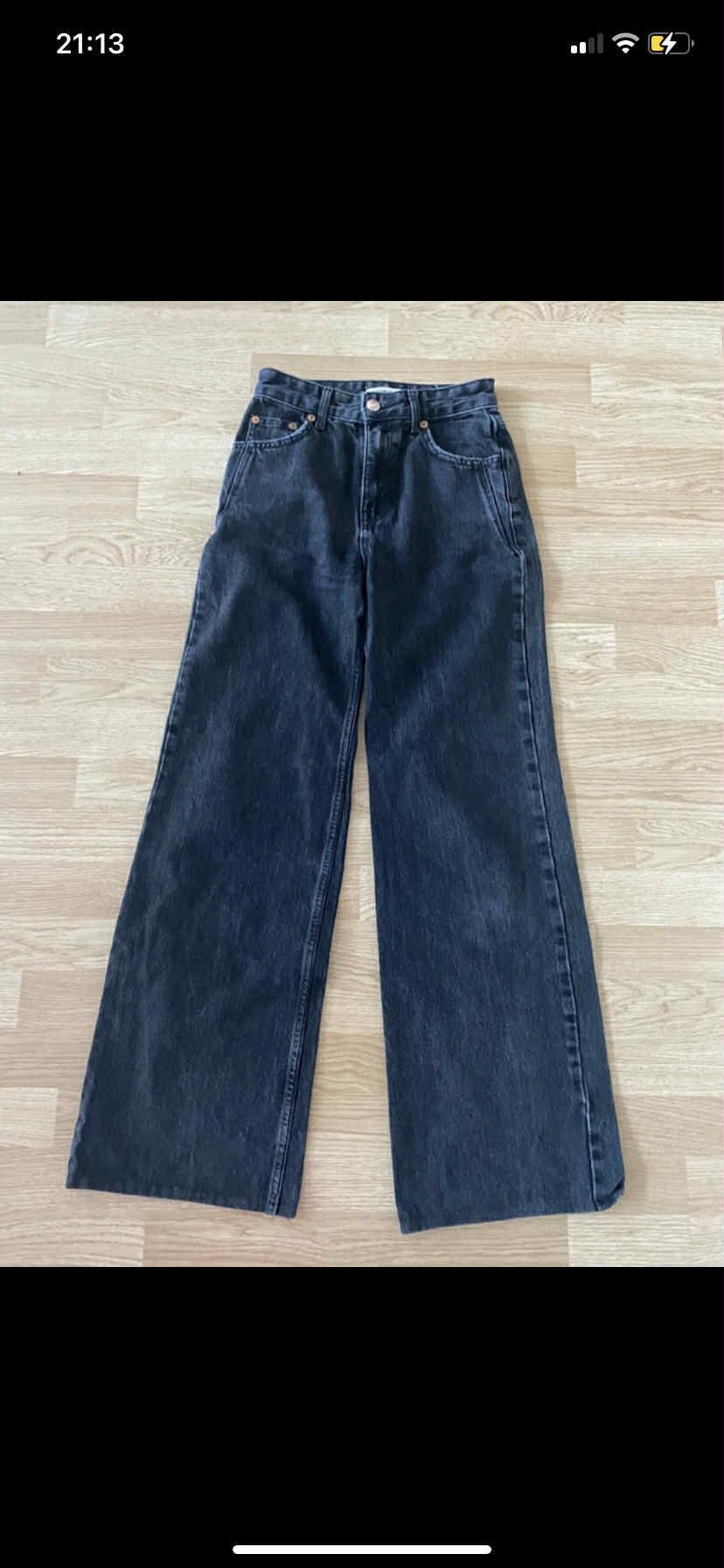 Spodnie czarne wide leg pull and bear