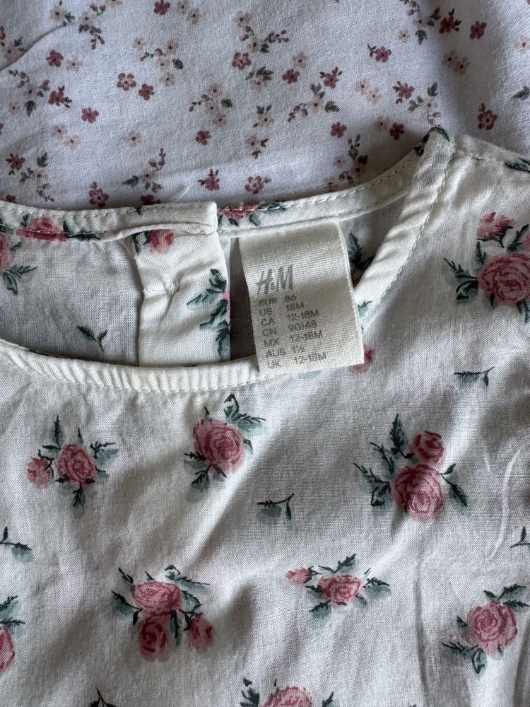Zestaw dla dziewczynek, r 86, marki Zara, Arket, H&M