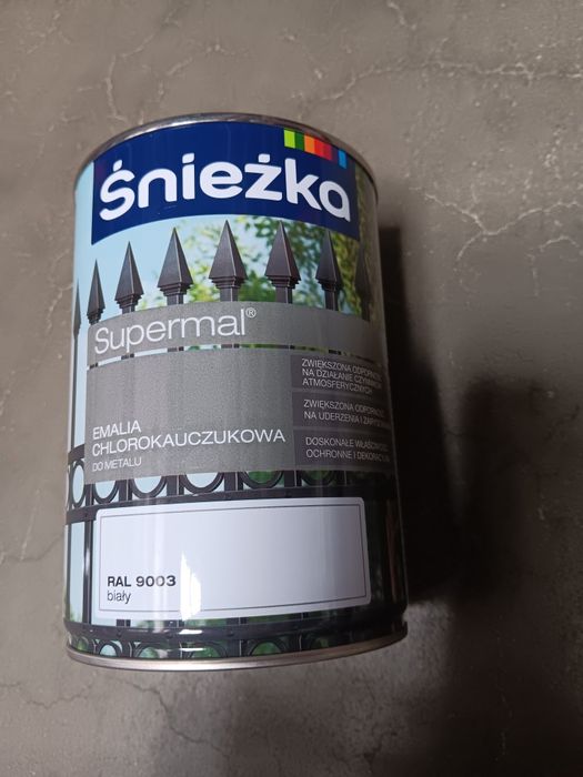 Supermal emalia chlorokauczukowa ral 9003 biały 0,9L