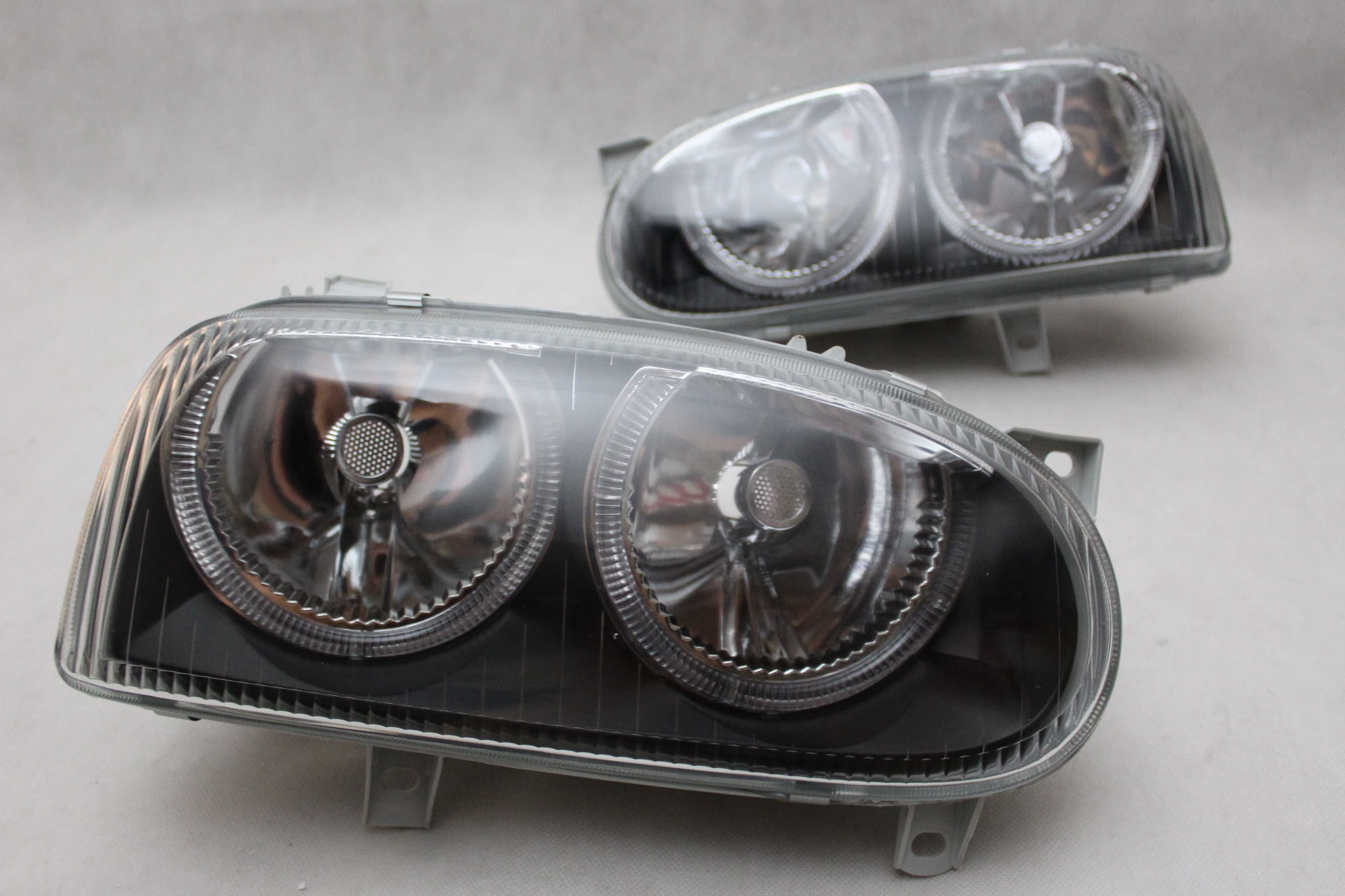 Lampy przednie przód VW GOLF 3 III 91-97 ANGEL EYES CZARNE DEPO NOWE