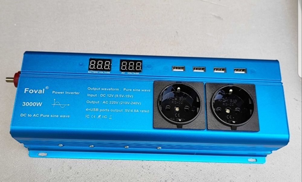 Інвертор  Foval 3000w   з чистою синусоїдою