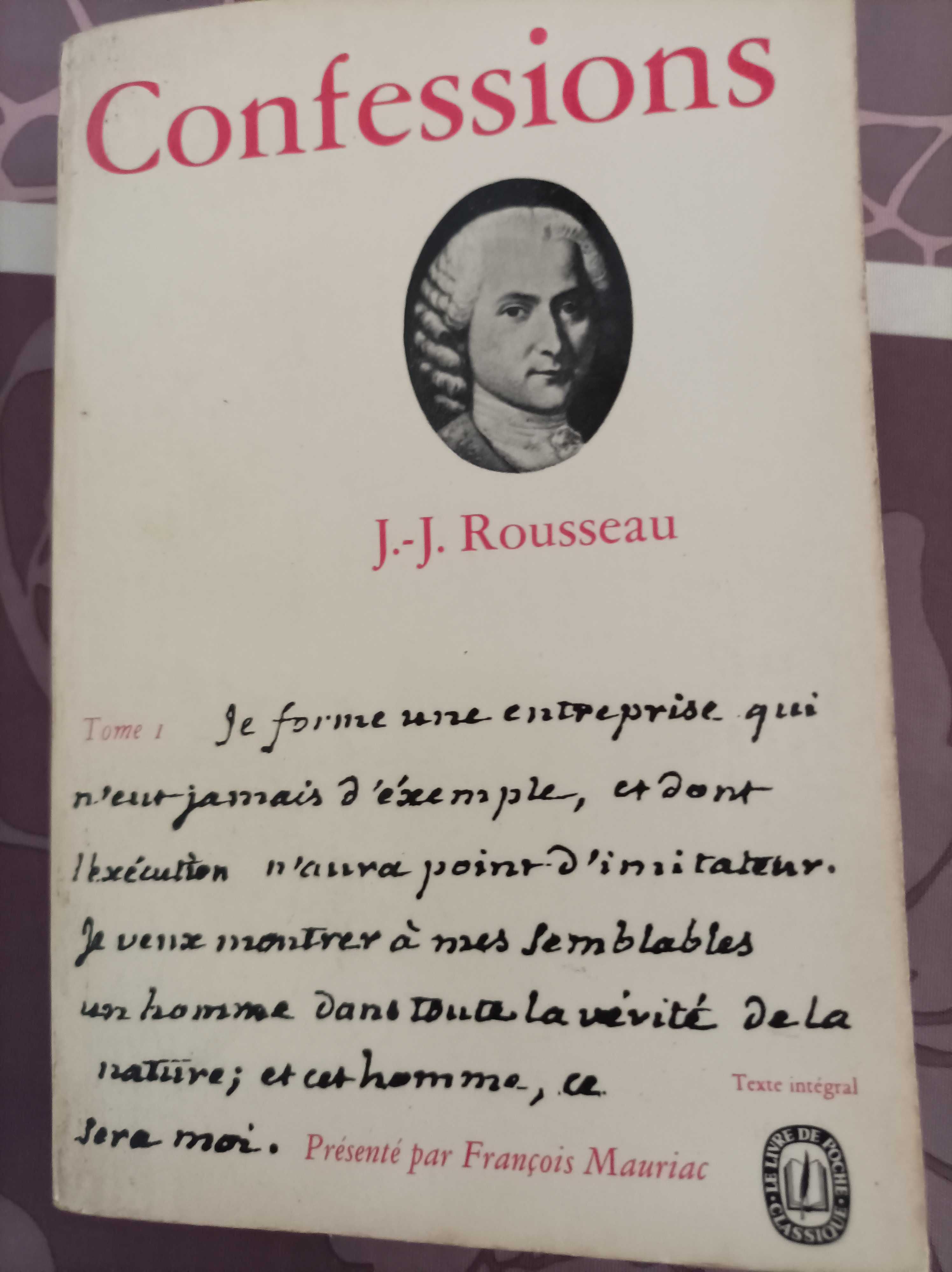 Livro Francês "Confessions" 1963 Jean Jacques Rousseau