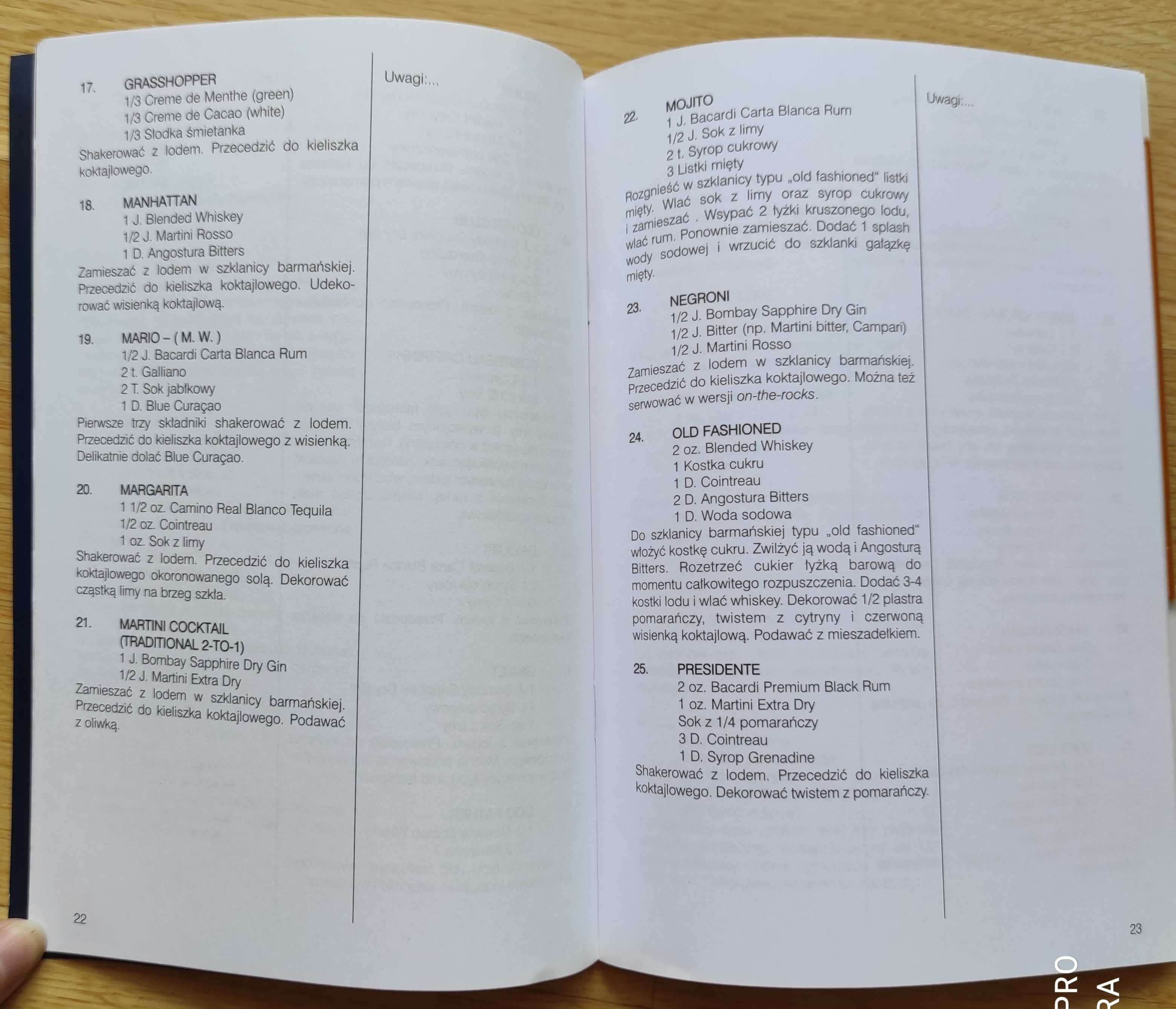 Kurs barmański materiał szkoleniowy