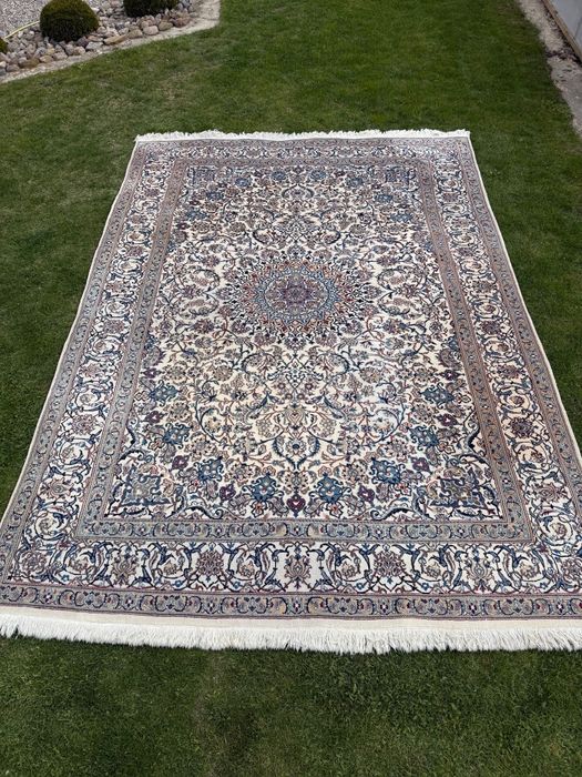 Piękny ręcznie tkany perski ogromny 404x292  dywan wełniany certyfikat