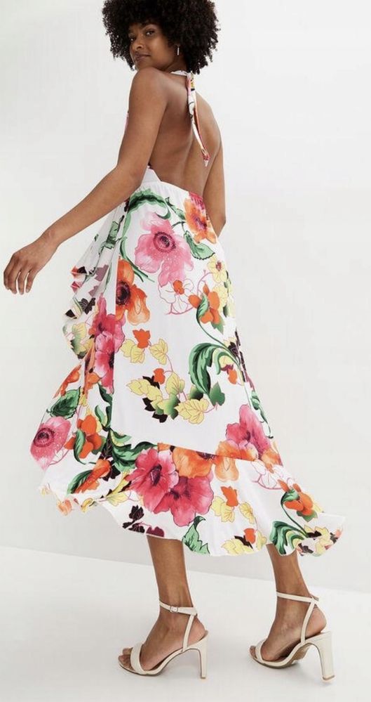 Sukienka w kwiaty długa 3xl