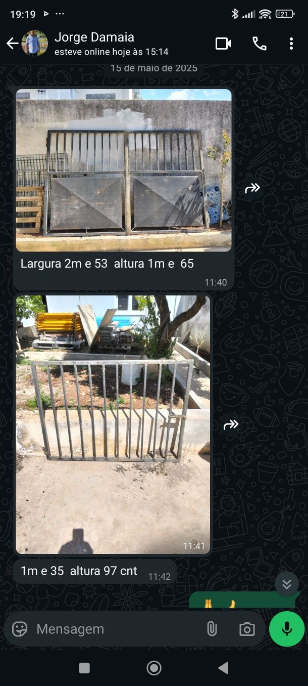 Portão  pequeno e grande galvanizado