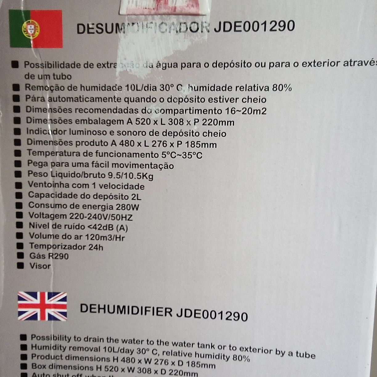 Desumidificador JOCEL 10L