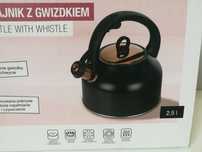 NOWY czarny czajnik z gwizdkiem