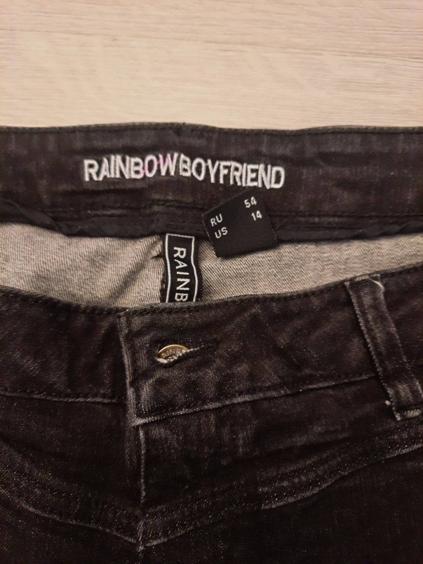 Damskie spodnie jeansowe Rainbow Boyfriend, rozm.46