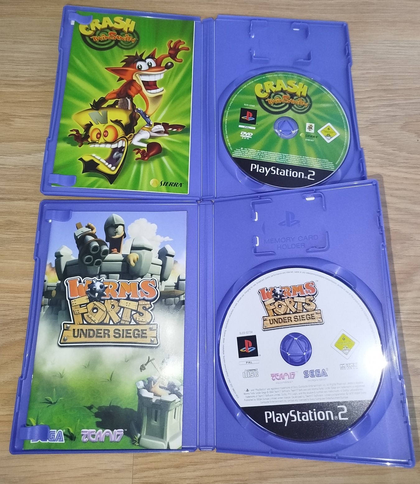 Crash Twinsanity+ Worms Forts under siege PS2 Komplety manual