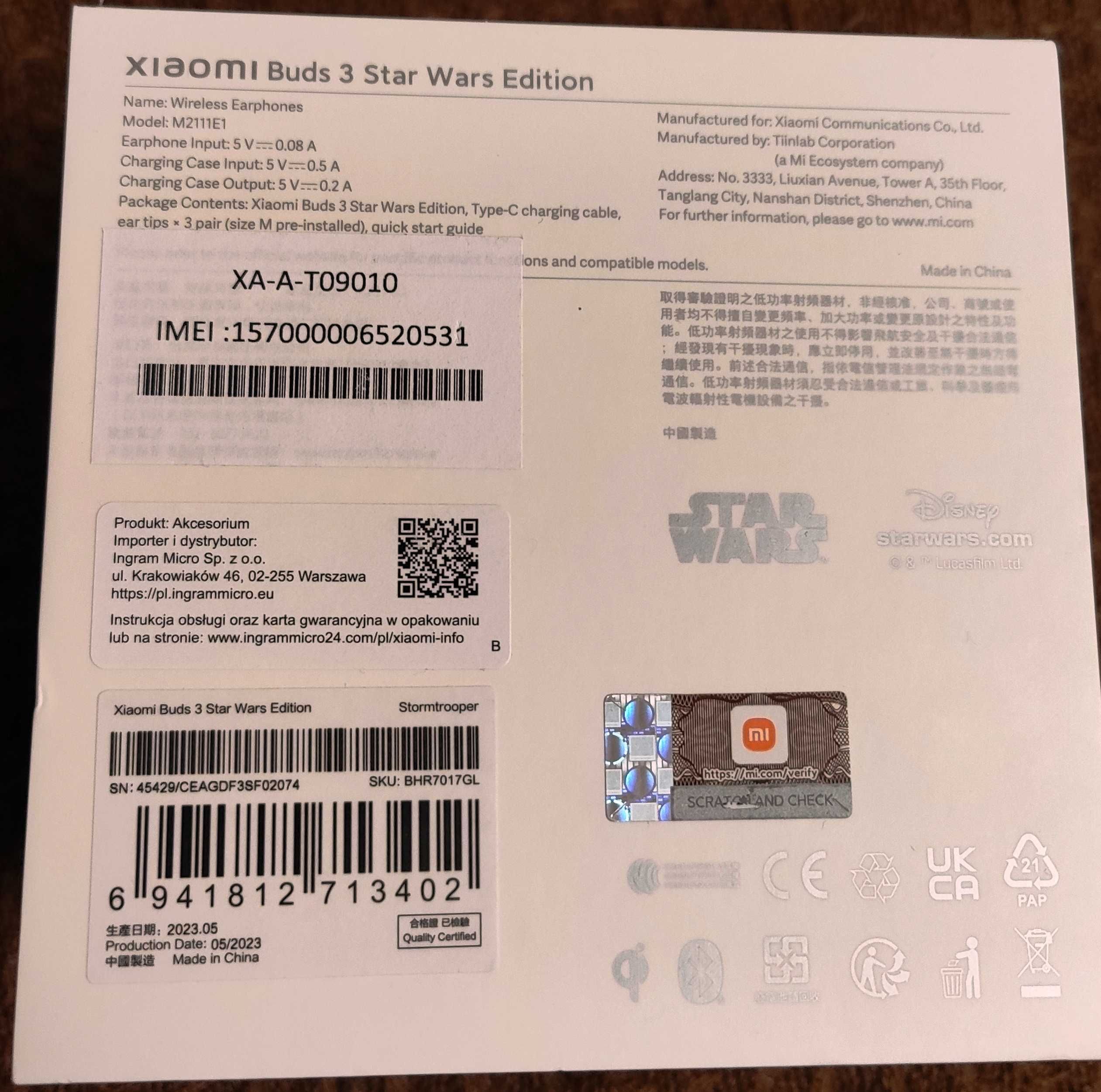 Słuchawki Xiaomi Buds 3 Star Wars Edition