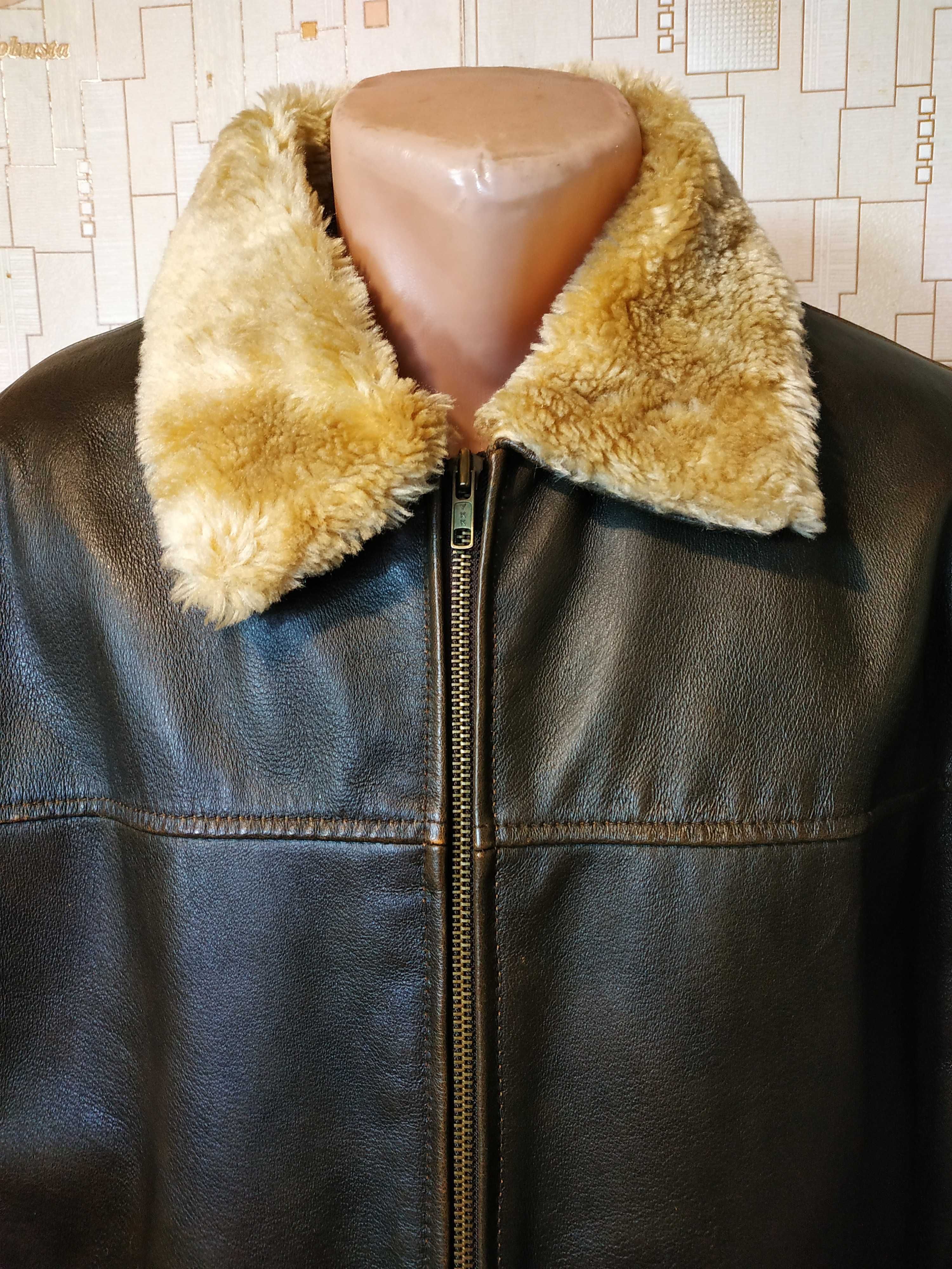 Куртка чоловіча шкіряна на овчині модель натівської В-3 LEATHER p-p S