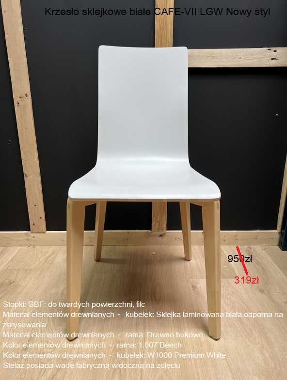 Krzesło sklejkowe miętowe,żółte,białe CAFE-VII LGW Nowy styl do wyboru