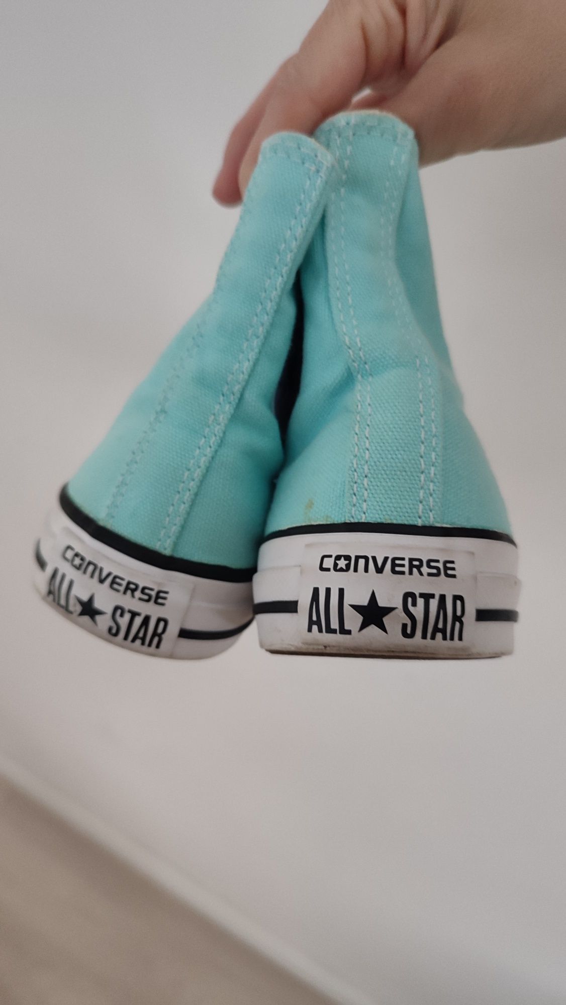 Damskie buty trampki do kostki sznurowane Converse rozm 36,5 cm turkus
