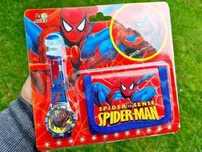 Akcesoria dla dzieci Portfel + zegarek motyw Spiderman - zabawki NOWE
