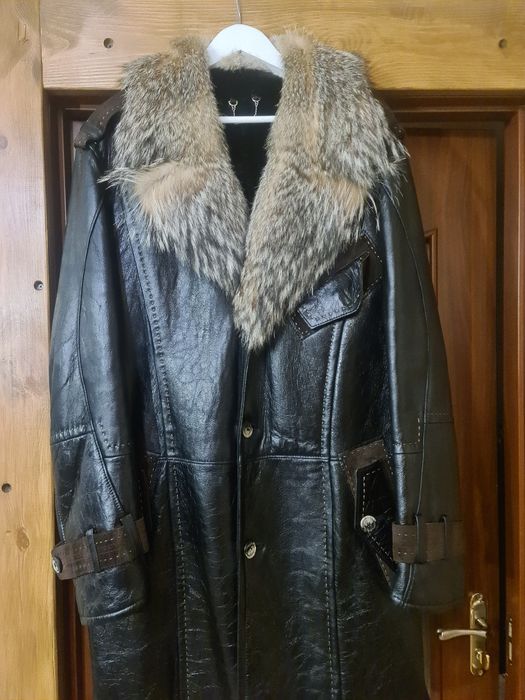 Кожаная дубленка, зимняя куртка кожаная