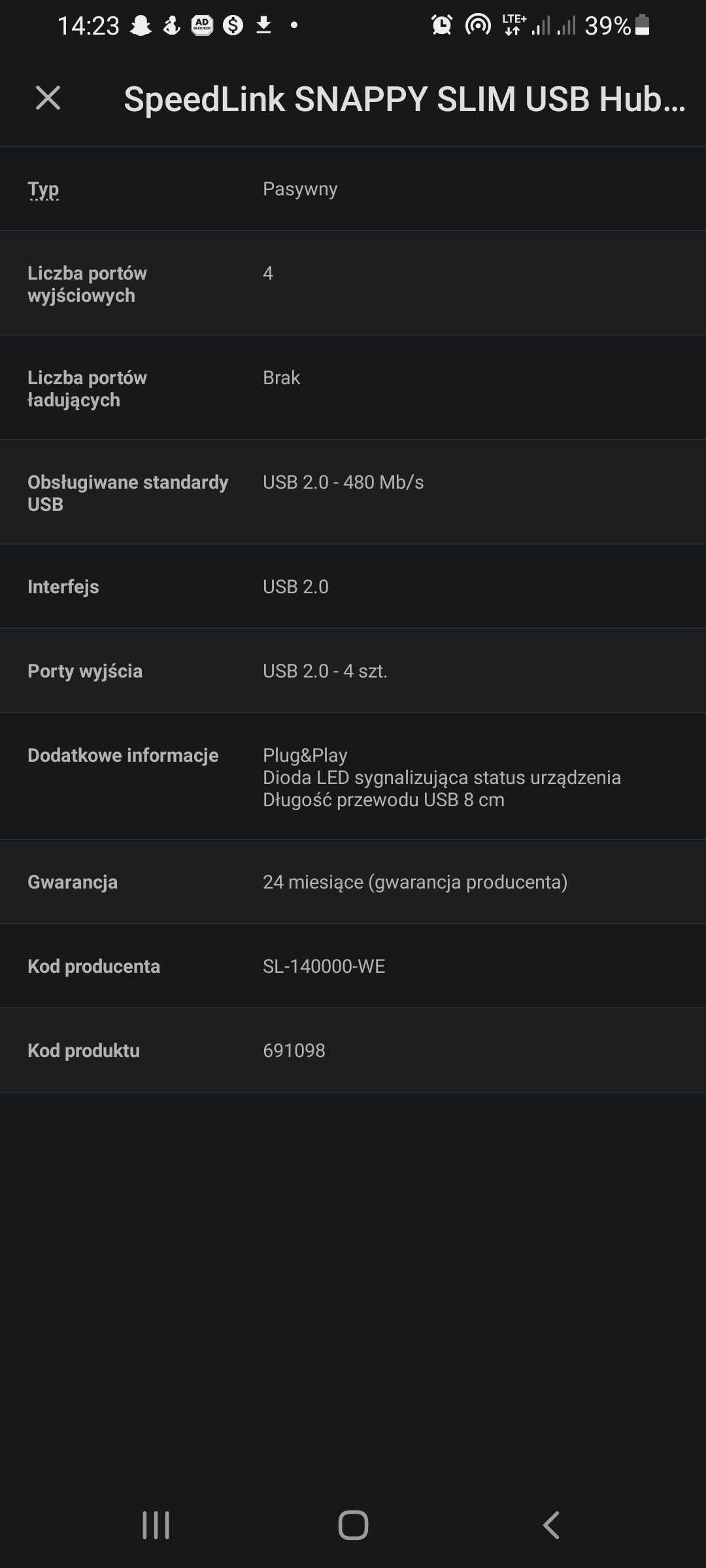 Adapter przejściówka  DisplayPort - HDMI