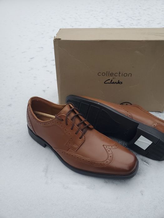 Туфлі з натуральної шкіри класичні оксфорд від Clarks 41,5 (шкіряні)