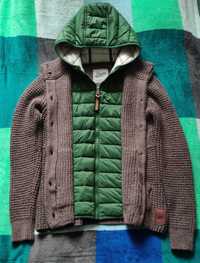 Sweter z kapturem, kurtka, wełna, pikowanie, jak nowy, Benetton