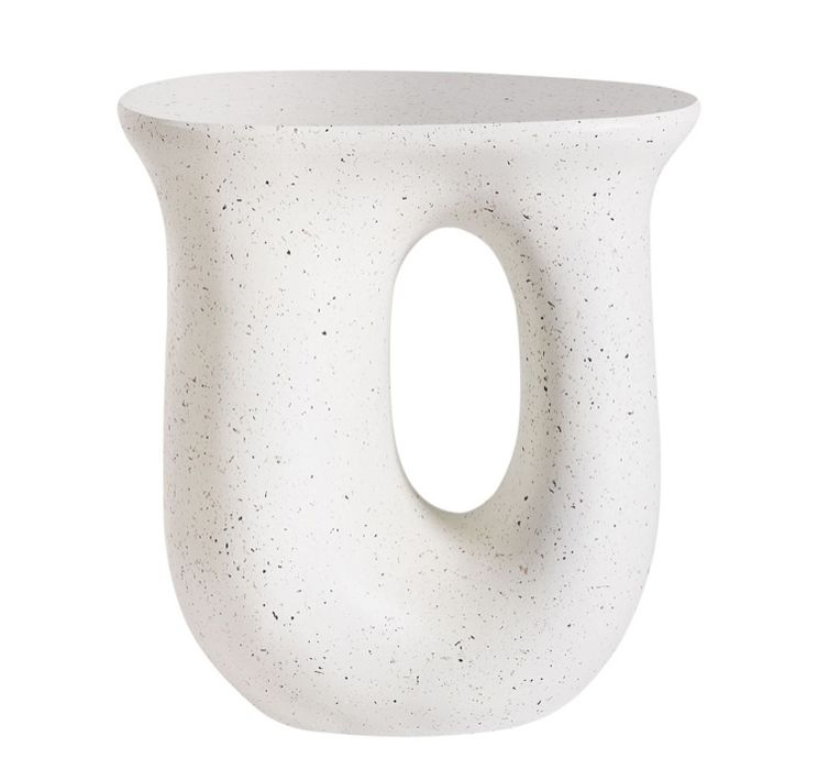 Stolik pomocniczy boczny efekt lostryko złamana biel NOWY