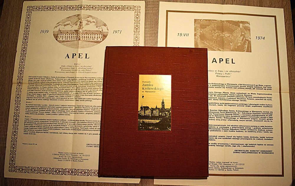 Zamek Królewski w Warszawie - Apele z 1971-74 ,trzy książki ,pocztówka