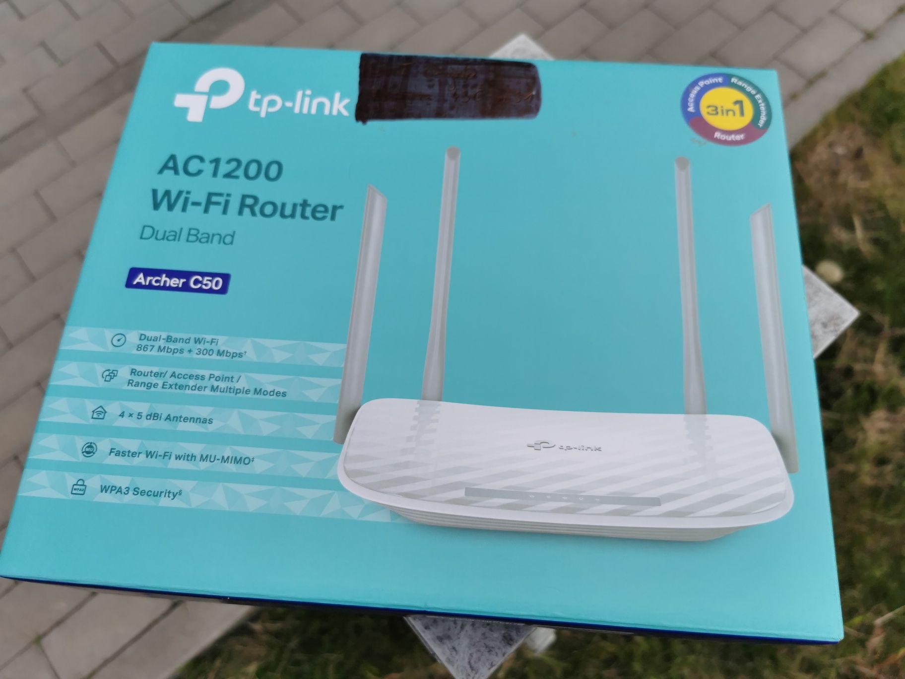 Router TP-LINK Archer C50 AC1200 z pełnym wyposażeniem