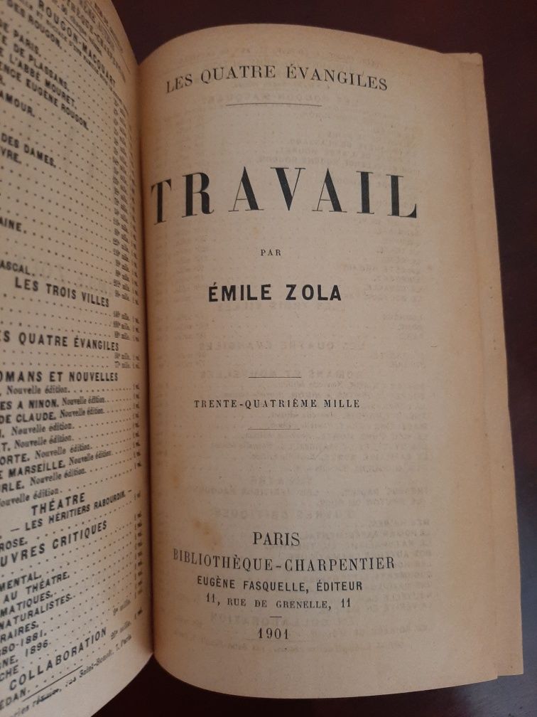 Travail, de Émile Zola, 1901 (1.ª edição)