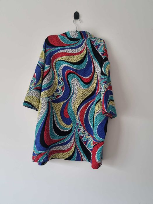 Kolorowa damska bluzka koszula z kołnierzem bluzka plus size oversize