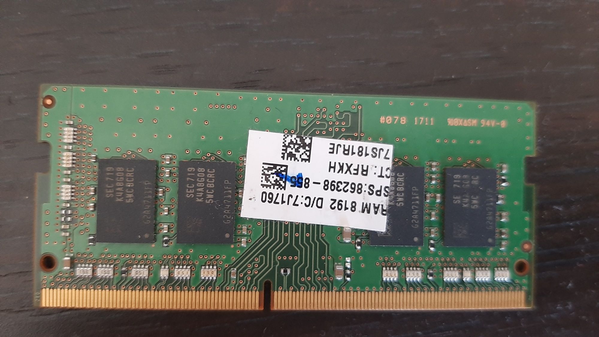 Оперативна пам'ять DDR 4 8gb SO dimm Samsung